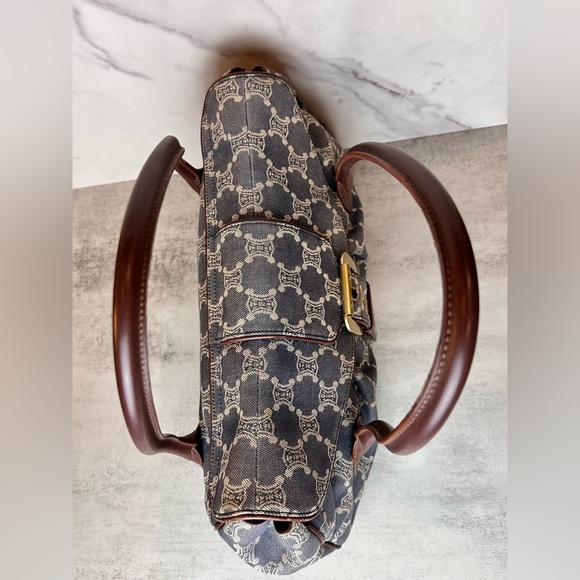 SOLD Celine Macadam Denim and Leather Shoulder Bag - Picture 8 of 11